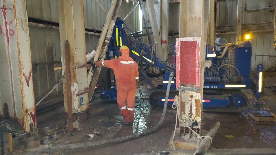 Fabricación de micropilotes en SQM, Salar de Atacama